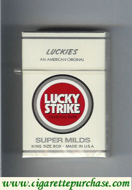 Lucky Strike Luckies An American Original Super Milds cigarettes hard box